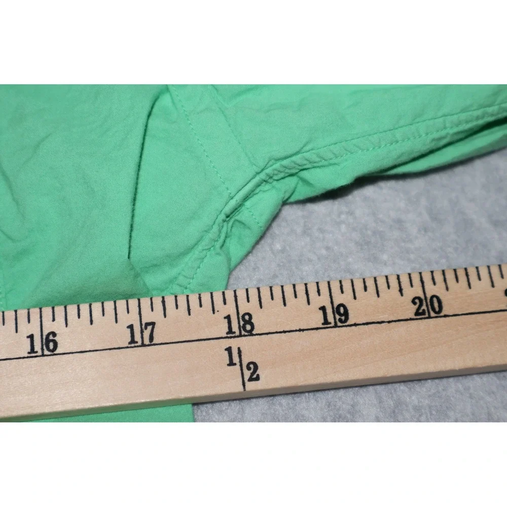 J.Crew Button Down Shirt Mens Small Green Long Sleeve Light Weight Cotton Pocket